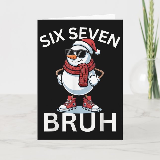 Cartão 67 Natal Divertido Seis Sete Meme Brainrot Boneco  (Frente)