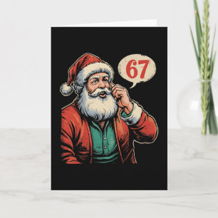 Cartão 67 Natal Divertido Seis Sete Meme Brainrot Papai N