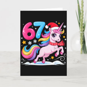 Cartão 67 Natal Unicórnio Fofo Seis Sete Meme 6 7 Chris