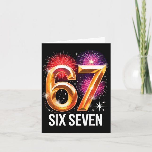 Cartão 67 New Years Eve Party Pajama Shirt 6 7 Meme 67 20 (Frente)