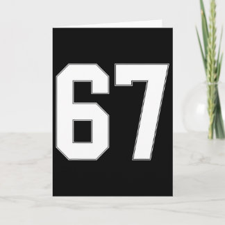 Cartão 67 Número Sessenta e sete Gráfico de Esportes Cole