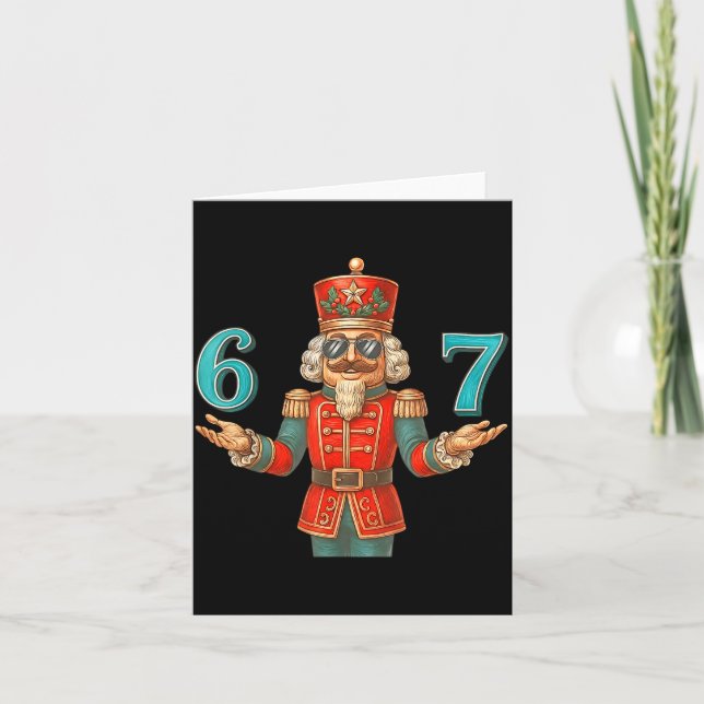 Cartão 67 Nutcracker Six Seven Meme Christmas 6 7 Teens K (Frente)