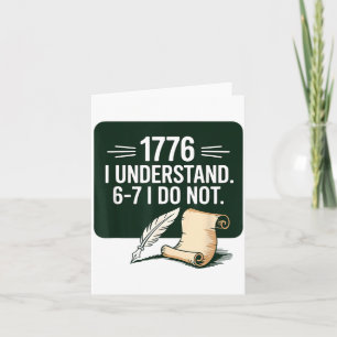 Cartão 67 Professor de Estudos Sociais 1776 Eu Entendo 6