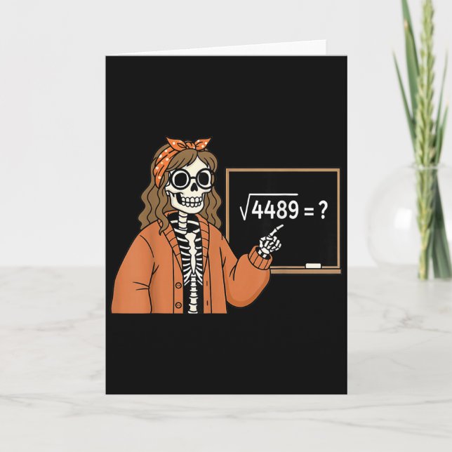 Cartão 67 Professor de Matemática Esqueleto Halloween Rai (Frente)