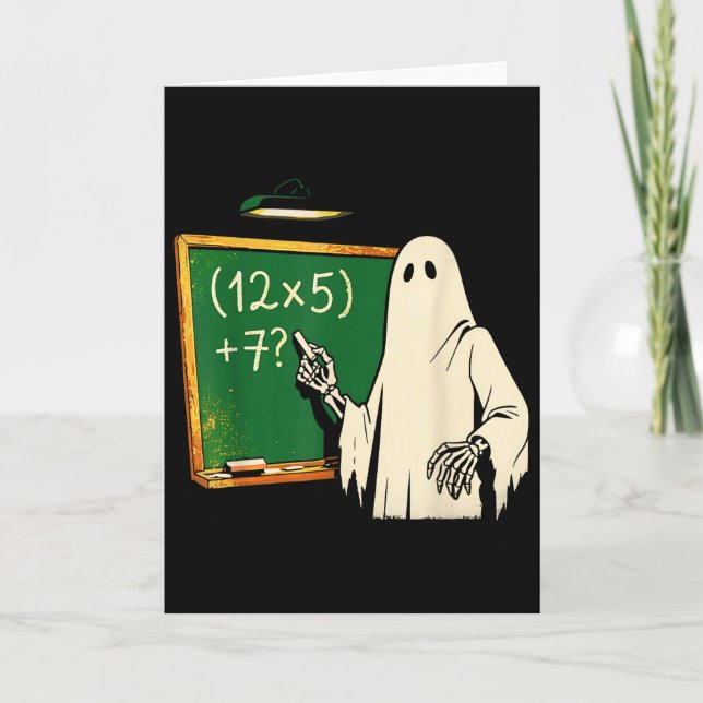 Cartão 67 Professor Fantasma de Halloween Seis Sete Meme  (Frente)