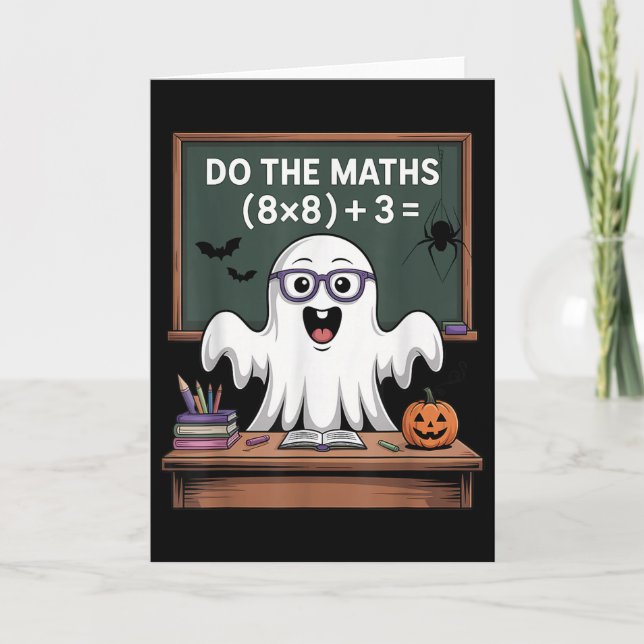 Cartão 67 Professor Fantasma de Halloween Six Seven Meme  (Frente)