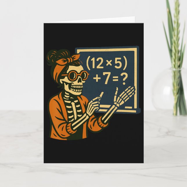 Cartão 67 Professor Halloween Esqueleto Seis Sete Meme Cé (Frente)