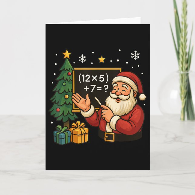 Cartão 67 Professor Papai Noel Natal Seis Sete Meme Brain (Frente)
