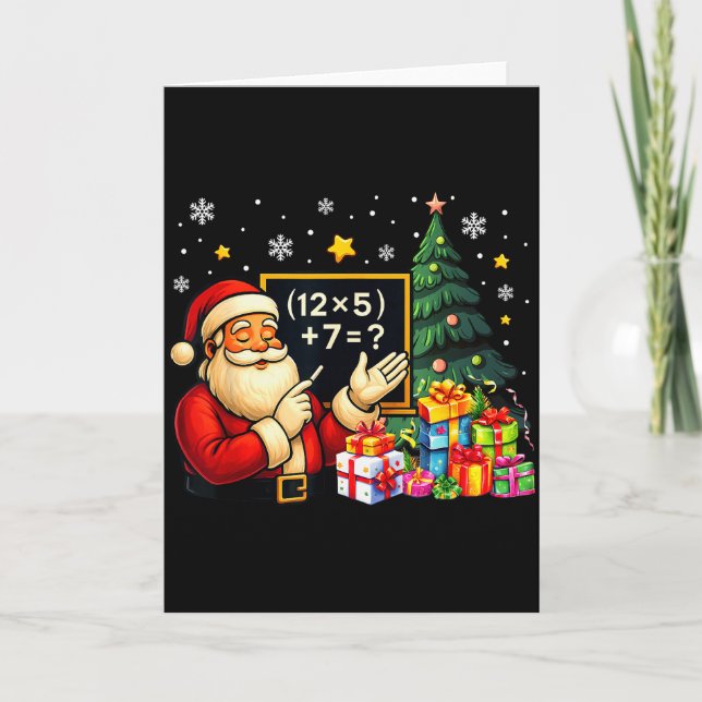 Cartão 67 Professor Papai Noel Natal Seis Sete Meme Brain (Frente)