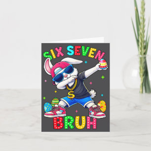 Cartão 67 Seis Sete Bruh Bunny Dabbing Com Óculos De Sol 