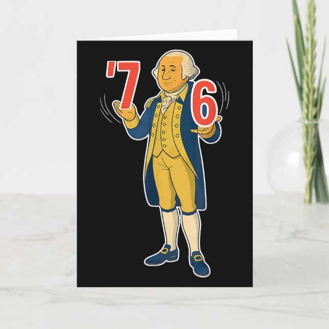 Cartão 67 Seis Sete Meme Engraçado George Washington  (Frente)