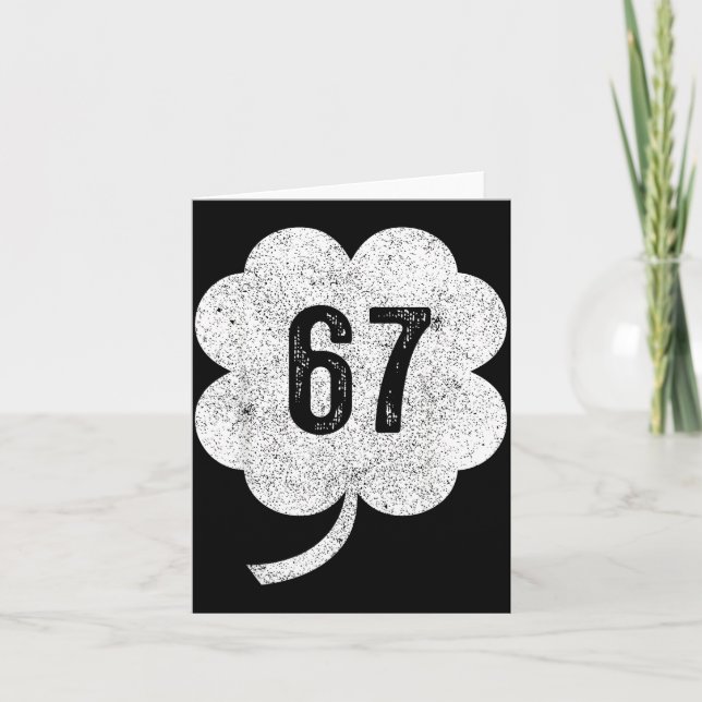 Cartão 67 Shamrock Meme St Patrick’s Day Retro Green Luck (Frente)