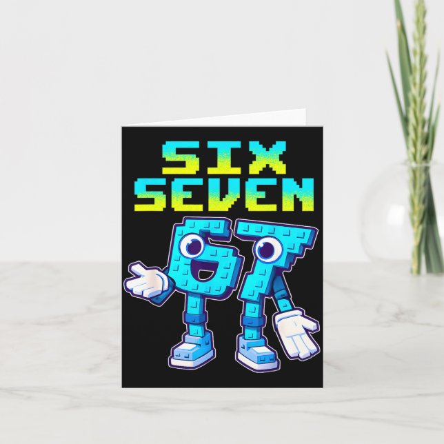 Cartão 67 Six Seven 6-7 Funny Italian Brainrot Kids Gamin (Frente)
