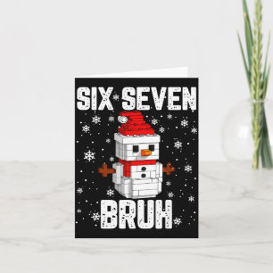 Cartão 67 Six Seven Bruh Boneco de Neve Blocos de Constru