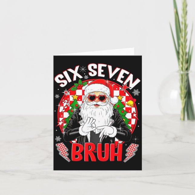 Cartão 67 Six Seven Burh Funny Christmas 6 7 Meme Men Wom (Frente)