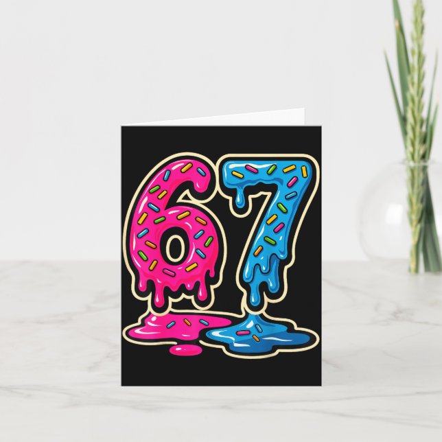 Cartão 67 Sorvete Meme Seis Sete  (Frente)