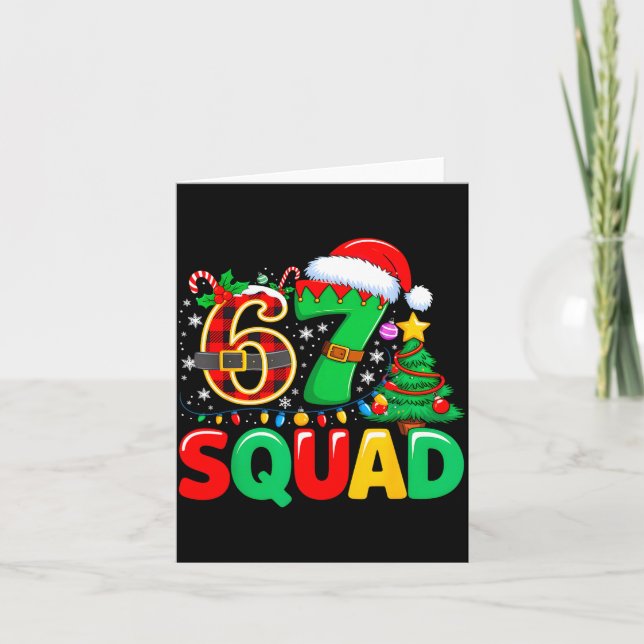 Cartão 67 Squad Teacher Christmas Funny Holiday Clroom Cr (Frente)