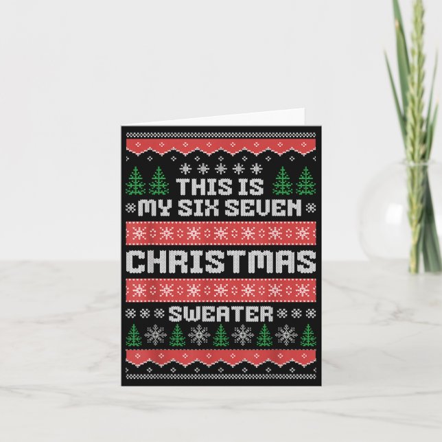 Cartão 67 Ugly Christmas Sweater Six Seven Meme Xmas Whit (Frente)