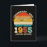 Cartão 67 Year Old Awesome Since 1955 67th Birthday Gift<br><div class="desc">Birthday Design For anyone who's horoscope say difficult & Stubborn But totally worth.Wear it with pride at work,  school gym perfect to pair with shorts,  leggings or jeans for a casual yet trendy Look</div>