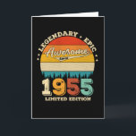 Cartão 67 Year Old Awesome Since 1955 67th Birthday Gift<br><div class="desc">Birthday Design For anyone who's horoscope say difficult & Stubborn But totally worth.Wear it with pride at work,  school gym perfect to pair with shorts,  leggings or jeans for a casual yet trendy Look</div>