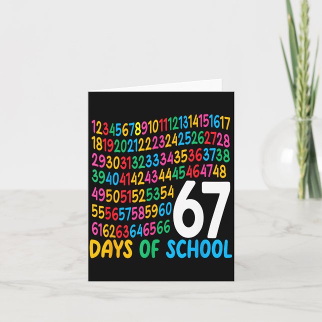 Cartão 67th Day Of School 67 Math Numbers Teacher Kids 67 (Frente)