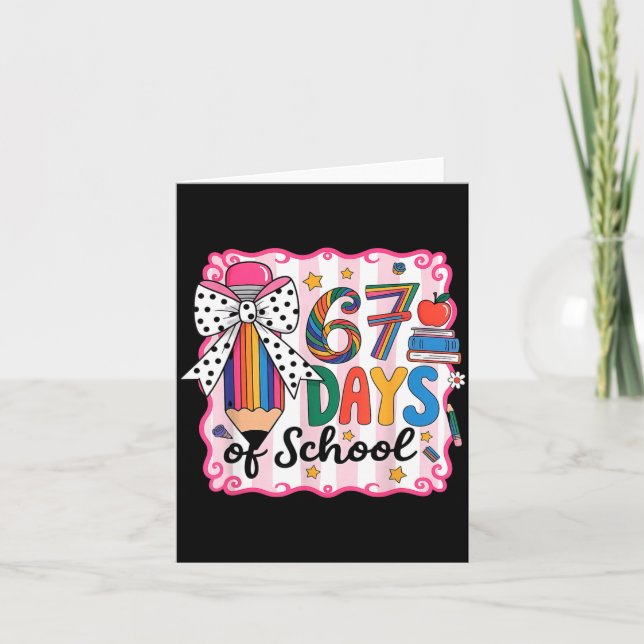 Cartão 67th Day Of School 67 Six Seven Math Teacher  (Frente)