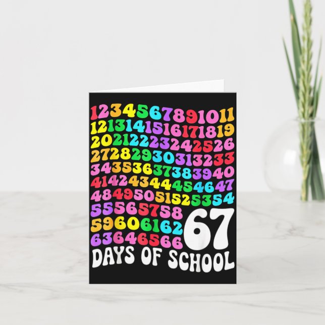 Cartão 67th Day Of School Teacher 67 Days Math Numbers  (Frente)