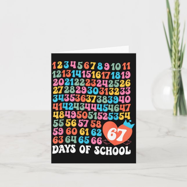 Cartão 67th Day Of School Teacher Kids Funny Six Seven 10 (Frente)