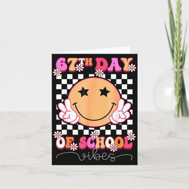 Cartão 67th Day Of School Vibes Funny Six Seven 67 Meme S (Frente)