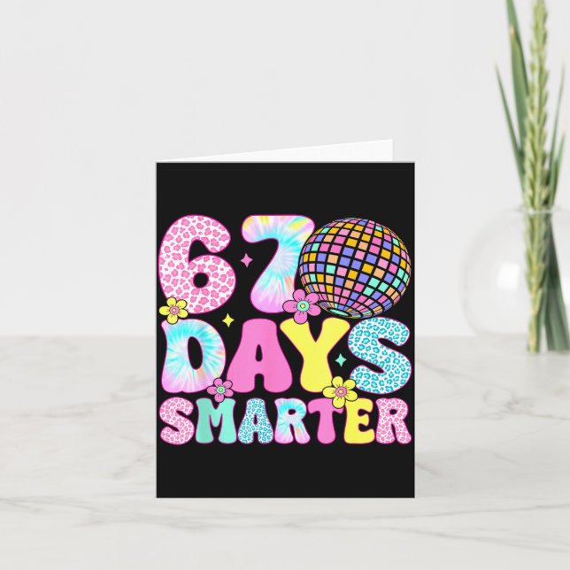 Cartão 67th Days Smarter Smile Face 67 Days School Teache (Frente)