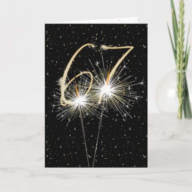 Cartão 67th wedding anniversary sparklers (Frente)