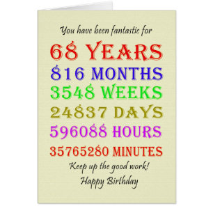 Cartão 68º aniversário