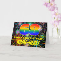 68º aniversário: Fogos de artifício coloridos e di