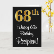 68º aniversário ~ Legant Luxurious Faux Dourado Lo