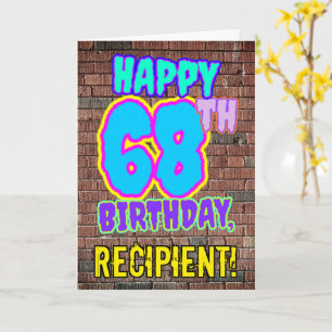 Cartão 68º Aniversário - Visual Divertido e Urbano Inspir