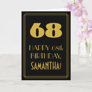 Cartão 68º Aniversário ~ Visual Inspirado no Art Deco "68