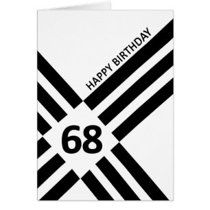 Cartão 68th Diagonal Black Line Design Birthday