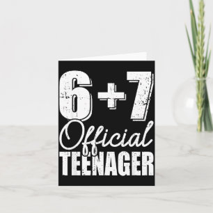 Cartão 6 + 7 adolescente aniversário de 13 anos