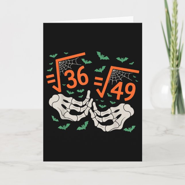 Cartão 6 7 Halloween Math Square Root 67 Meme Gen Alpha S (Frente)