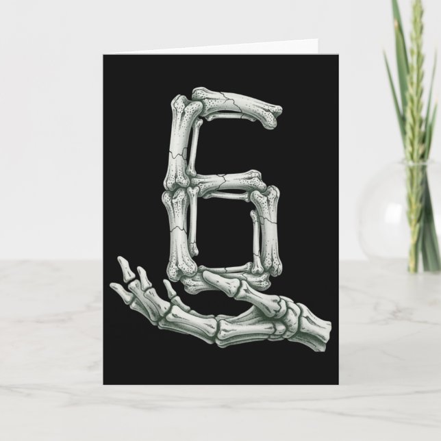 Cartão 6 7 Halloween Skeleton Funny 67 Meme Gen Alpha Six (Frente)