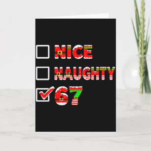 Cartão 6-7 Meme Legal Travesso 67 Divertido Natal Lista S