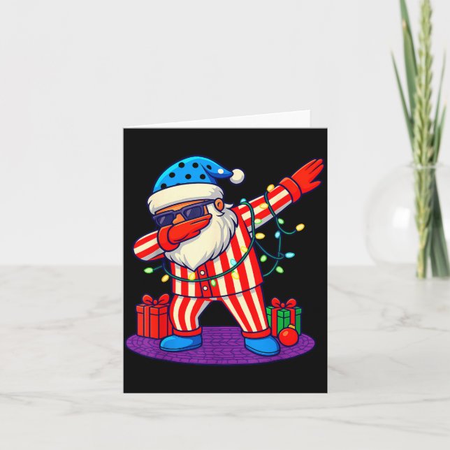 Cartão 6-7 Meme Santa Dab 67 Christmas Brain Rot Funny Bo (Frente)