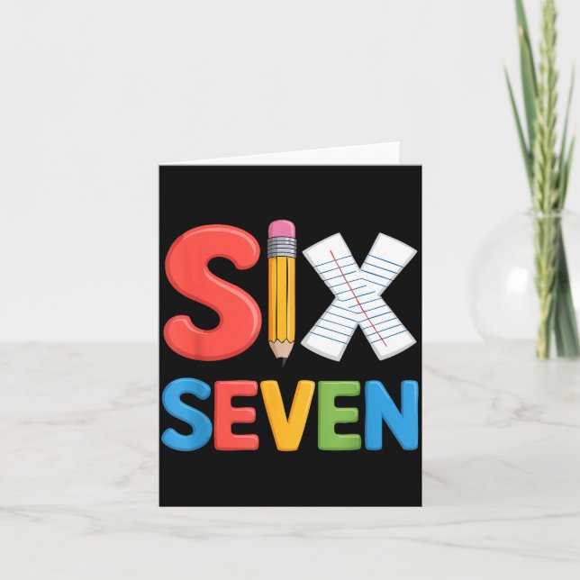 Cartão 6 7 Meme School Teacher Boys Girls Viral Trend Out (Frente)