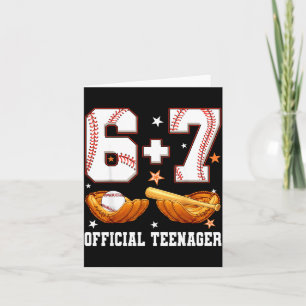 Cartão 6+7 menino de 13 anos adolescente baseball menino