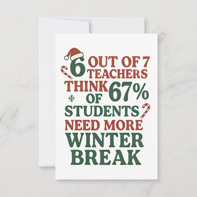 Cartão 6 7 Papai Noel Seis Sete 67 Geração Alpha  (Frente)