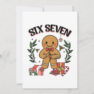 Cartão 6 7 Seis Sete Mão Gen Z Alpha Biscoito de Natal Me