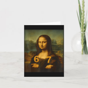 Cartão 6 7 Seis Sete Meme 67 Engraçado Mona Lisa Geração 