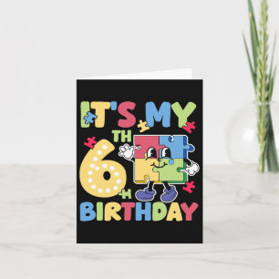 Cartão 6 Autismo Festa de aniversário 6 Anos