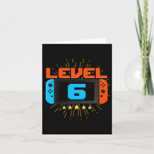 Cartão 6 Birthday Boy Level 6 Unlocked Video Game 6 Yea