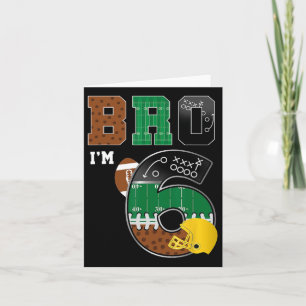 Cartão 6 Birthday Boy Mano eu tenho 6 anos Meninos Crianç